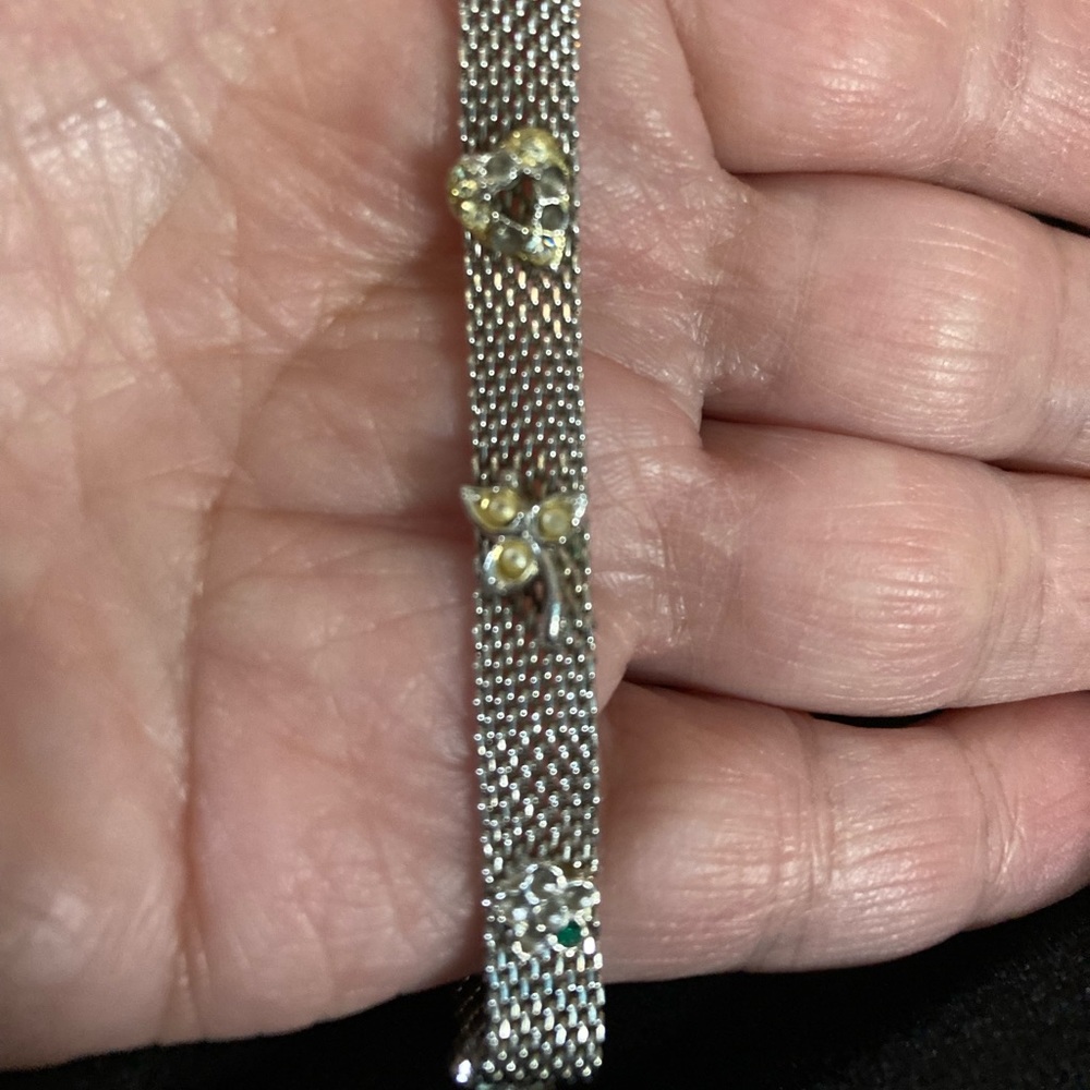Vintage silver 7” Mesh bracelet